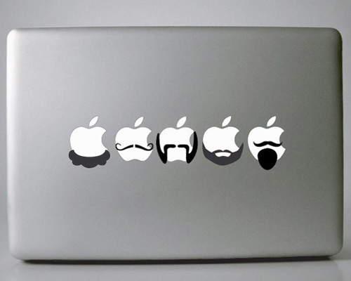 Наклейки на технику Apple в виде бороды
