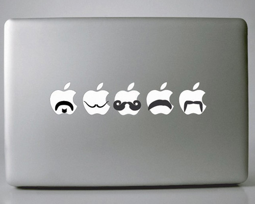 Наклейки на технику Apple в виде бороды