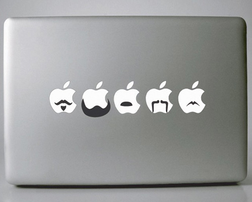 Наклейки на технику Apple в виде бороды